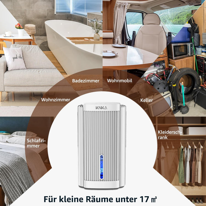 KNKA Luftentfeuchter, Luftentfeuchter Elektrisch, 1,1 l, Raumentfeuchter unter 28dB für 30m² Wohnung