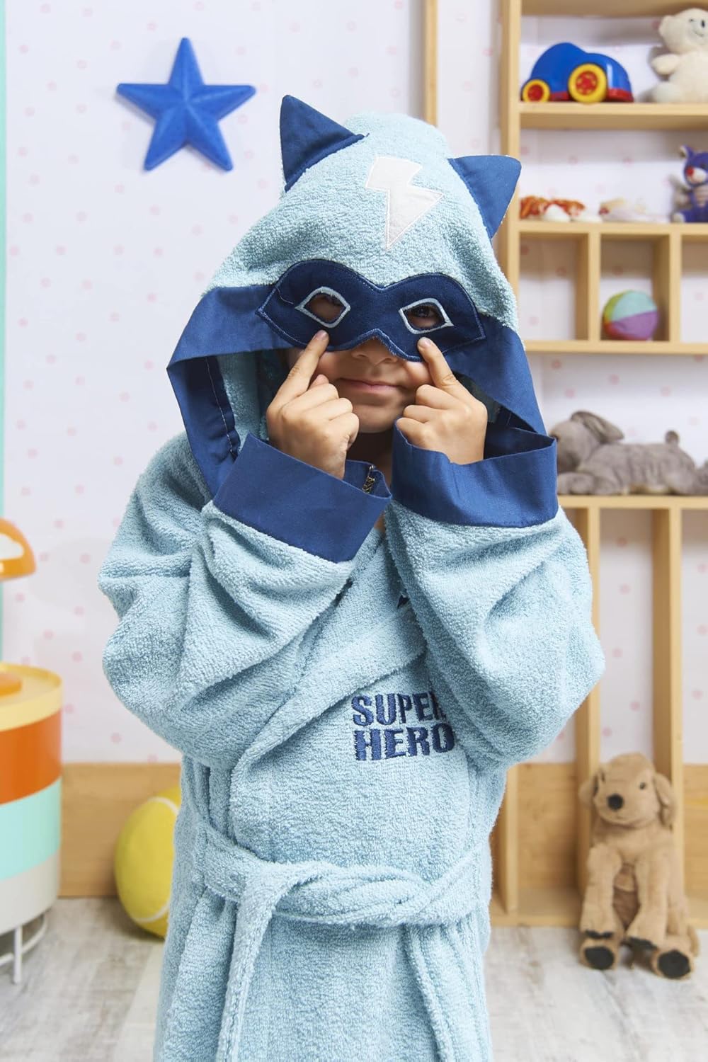 ELY PARKER Bademantel Kinder Frottee, Jungs, Jungen, Mädchen, Handtuch aus Türkische Baumwolle, mit