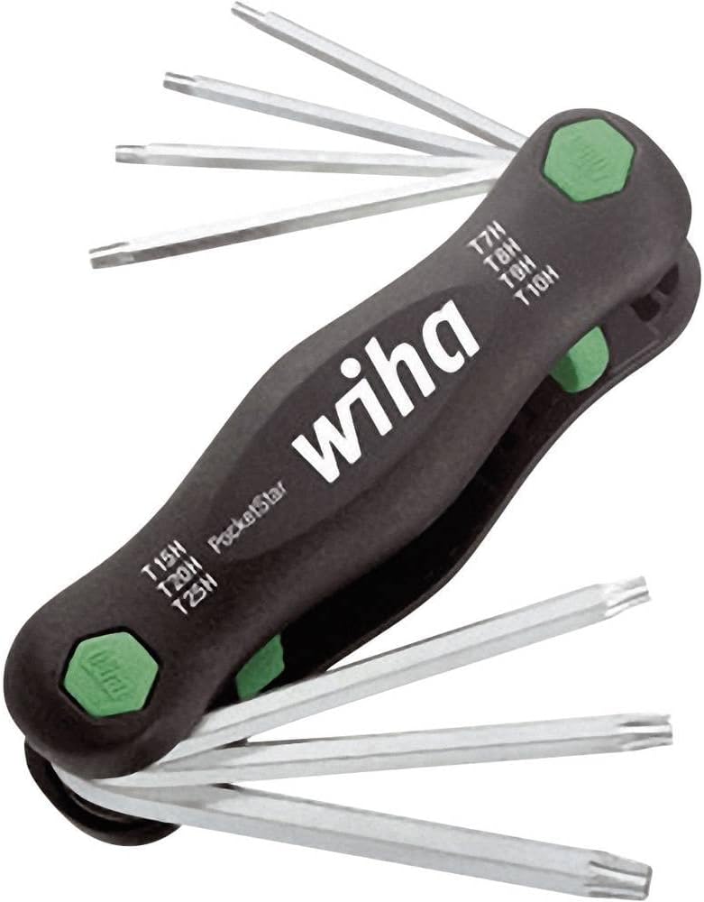 Wiha Multitool PocketStar® TORX® Tamper Resistant (mit Bohrung) 7-tlg. (25128), per Tastendruck, sch
