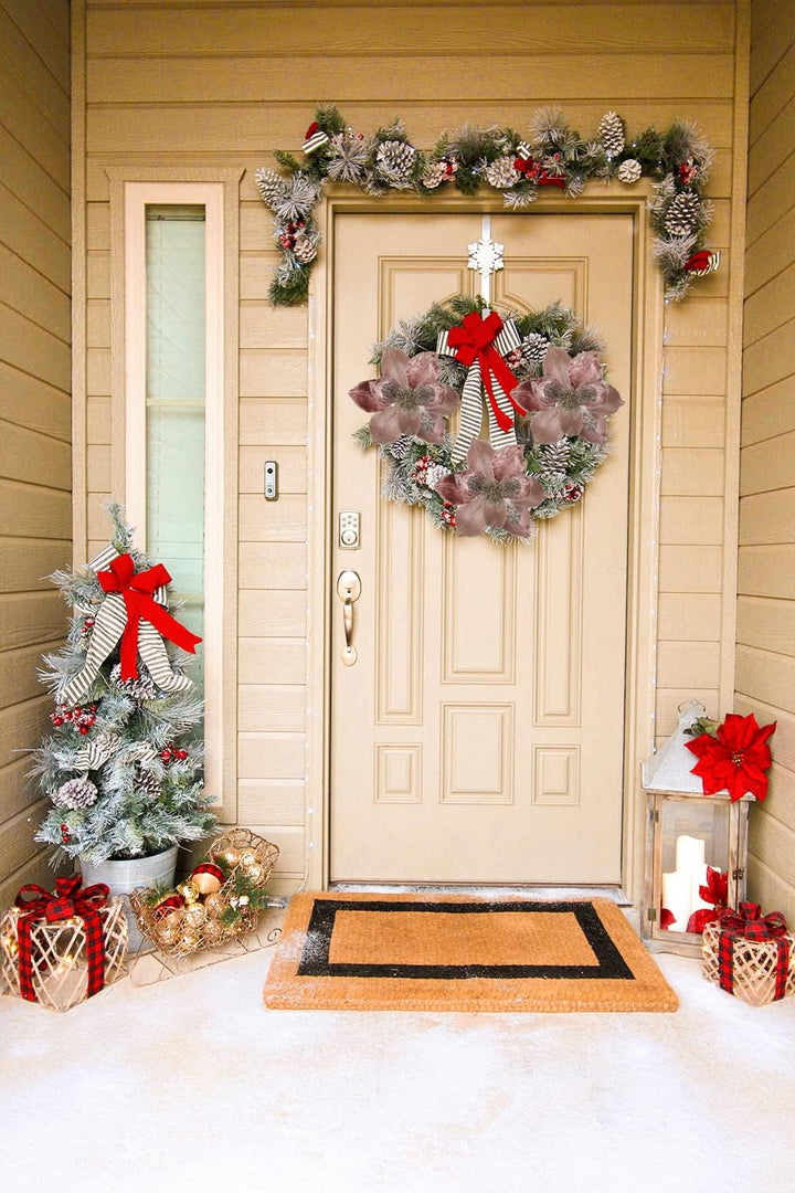 Briful 3 Stücke Weihnachtsstern Christbaumschmuck Magnolie Kunstblumen mit Glitzern Poinsettia Kunst