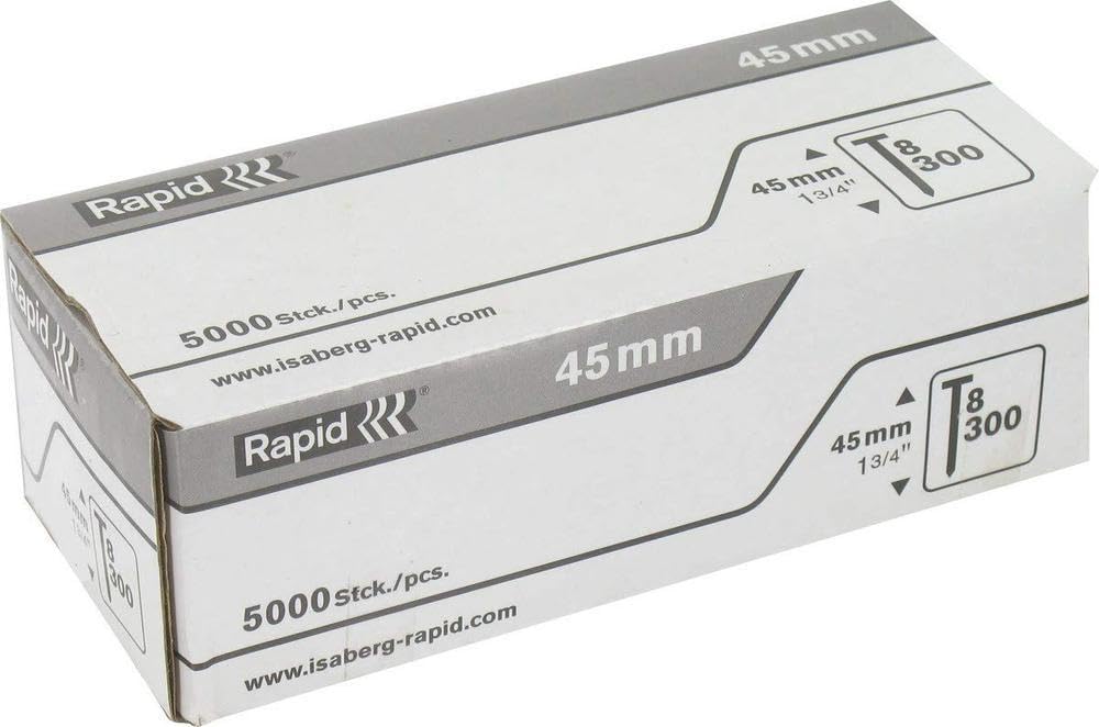 Rapid Nägel Typ 8, 45mm Stauchkopfnägel 18Ga, 5.000 Stk. Grosspackung, für tacker, druckluftnagler u