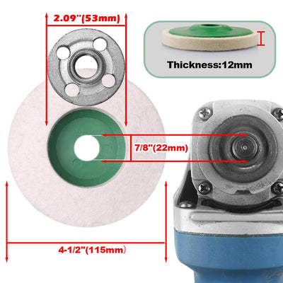ATOPLEE Verdickt 12mm Wolle Polierscheibe, 10 Stück 115mm DIA Polierscheibe für 115mm Winkelschleife