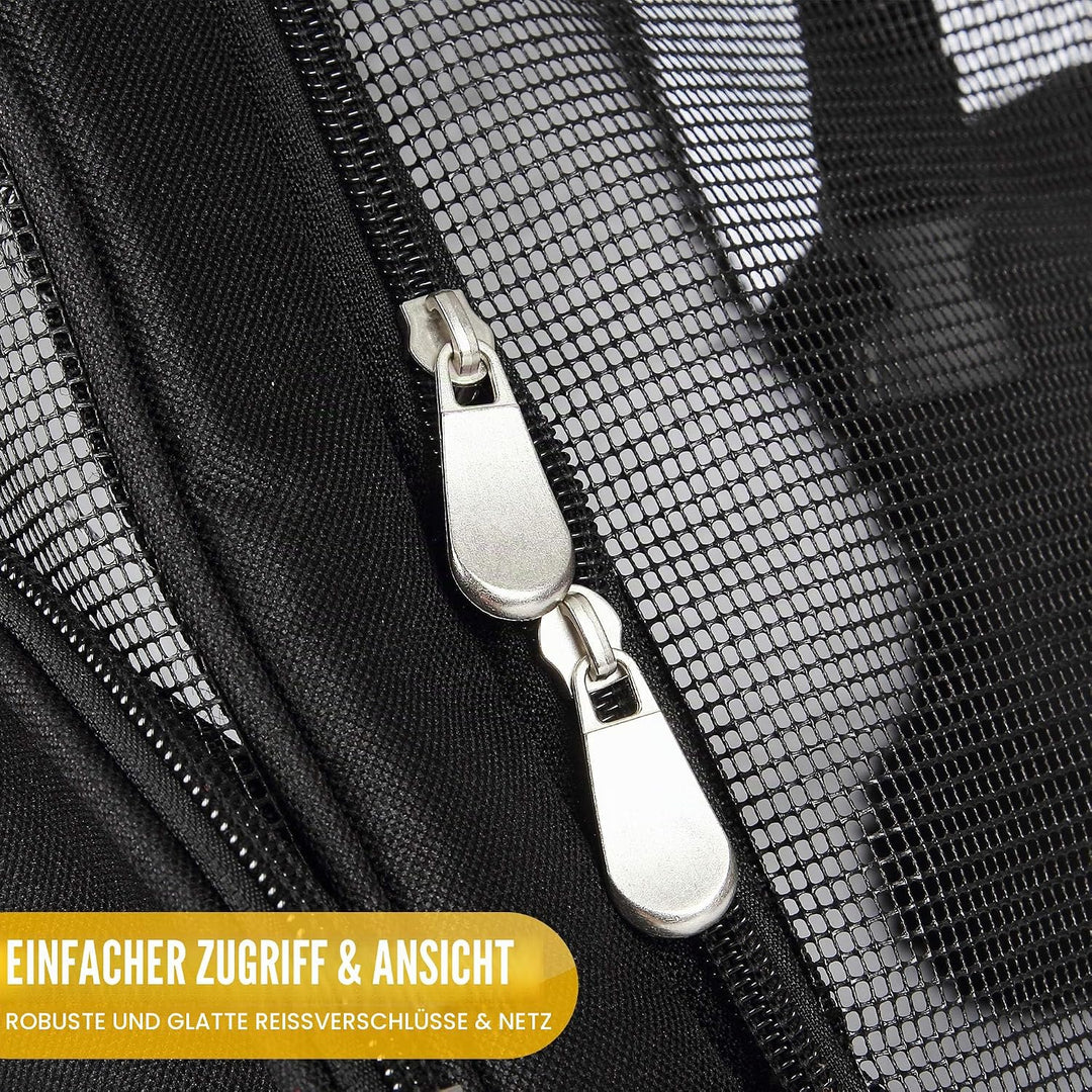 Kopeks Deluxe-Rucksack/Reisetasche für Haustiere mit Doppelrollen, Large, schwarz 1 Stück (1er Pack)