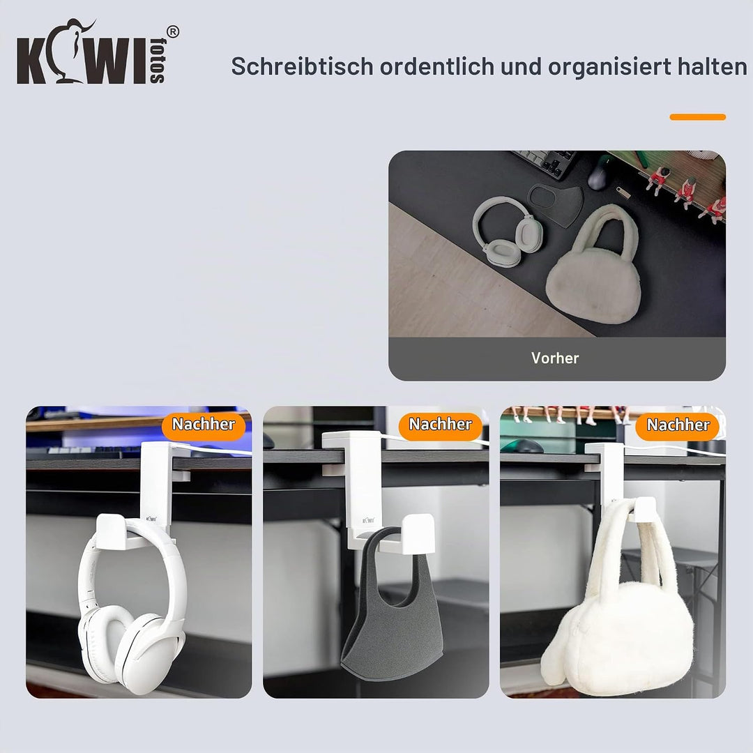 KIWIFOTOS Kopfhörer Ständer Kopfhörerhalter mit 360° drehbarem Gaming Headset Halterung Halter, Head