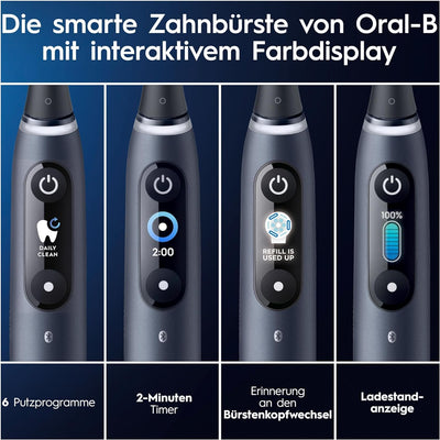 Oral-B iO Series 8 Elektrische Zahnbürste/Electric Toothbrush, 2 Aufsteckbürsten, 6 Putzmodi für Zah
