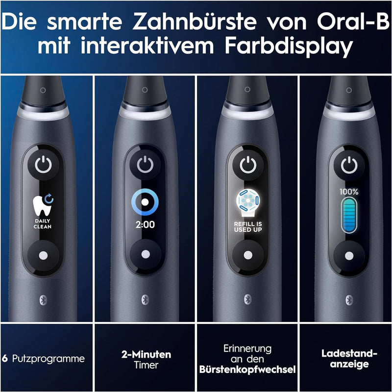 Oral-B iO Series 8 Elektrische Zahnbürste/Electric Toothbrush, 2 Aufsteckbürsten, 6 Putzmodi für Zah
