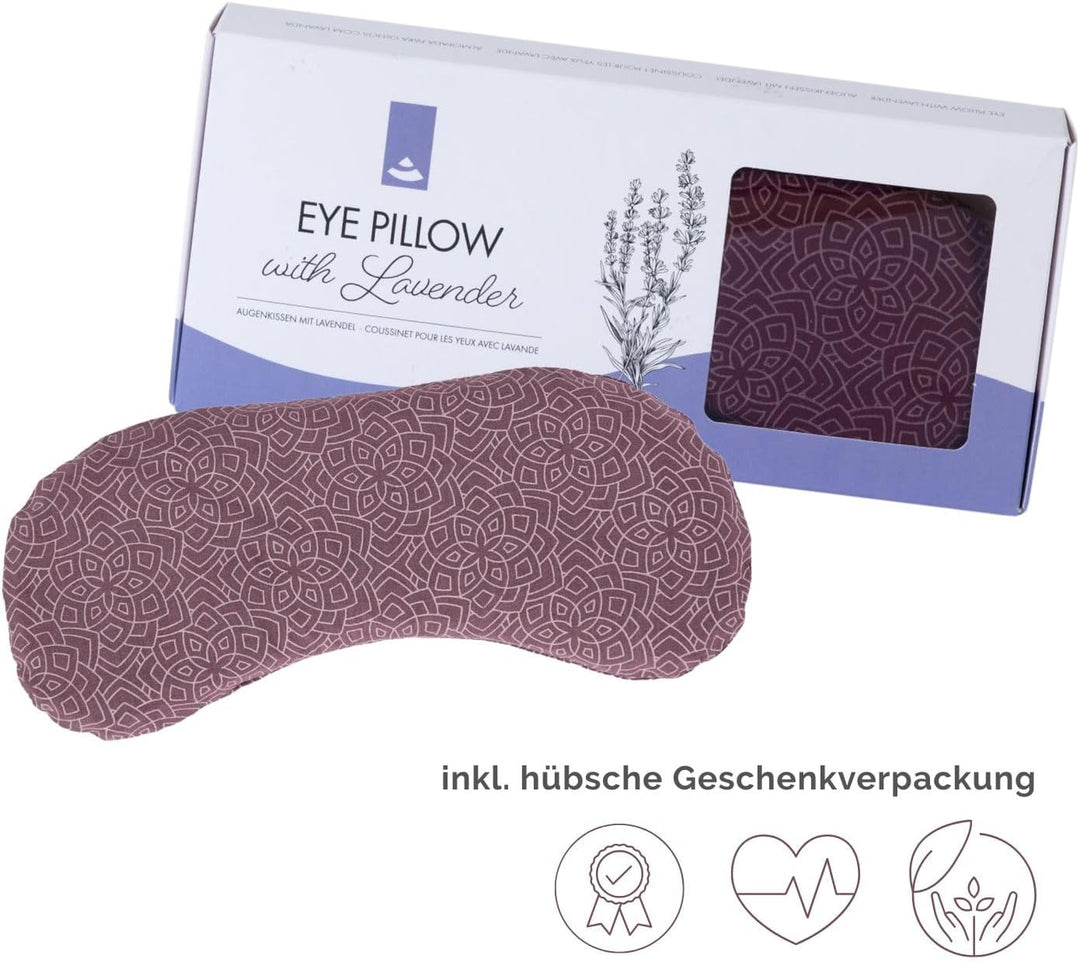 Bodhi Weiches Augenkissen aus Baumwolle | Füllung aus Bio-Leinsamen &amp; Bio-Lavendel | Vegan | Augenma