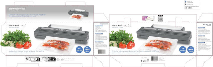 Emerio Vakuumierer mit TOP Ausstattung - Vakuumiergerät inkl. 3m Folienrolle + 5 St. Beutel (20x30cm