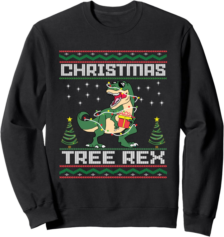 Lustiger T-Rex Ugly Tacky Christmas Sweater Style Tree Rex Sweatshirt