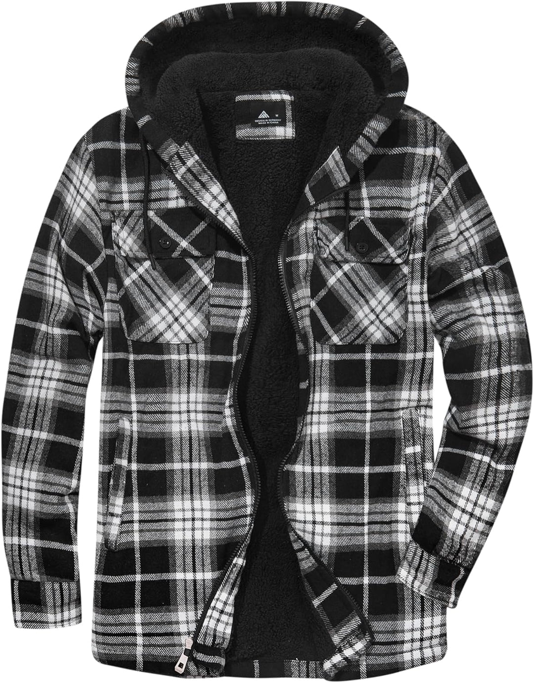 JACKETOWN Hemdjacke Herren Kariertes Winterjacke Thermohemd Fleece Gefüttert Freizeit Jacke mit Kapu