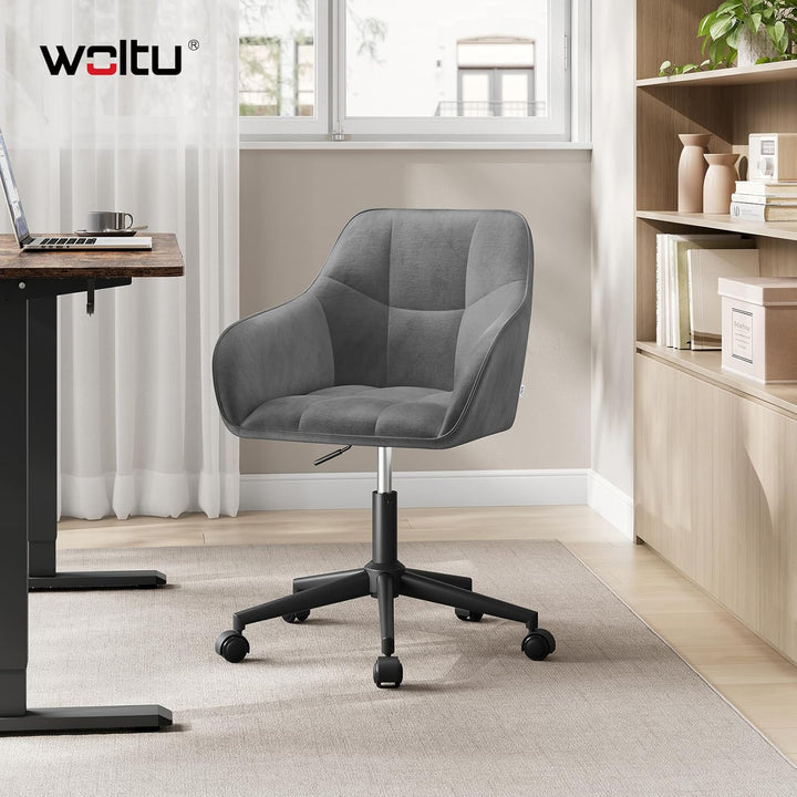 WOLTU Homeoffice Stuhl, Schreibtischstuhl, Drehstuhl, Schminkstuhl, höhenverstellbar, bis 150 kg bel