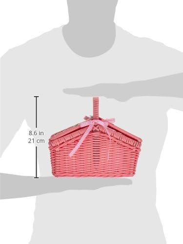 small foot Picknickkorb "Bunte Blumen" aus Rattan in Pink, mit Blechgeschirr in Blumenmuster, 20-tlg