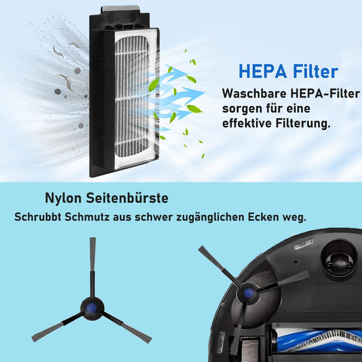 Zubehörset für Ecovacs Deebot T50 PRO Omni/T50 Omni/T50 PRO Omni Gen2, Saprdii 1* Hauptbürste 6*Stau