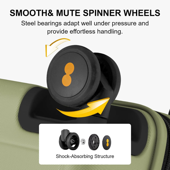 LEVEL8 Handgepäck Koffer, Leichtgewicht aus 100% Polycarbonat,Koffer Trolleys Hartschalen,Trolley Ca
