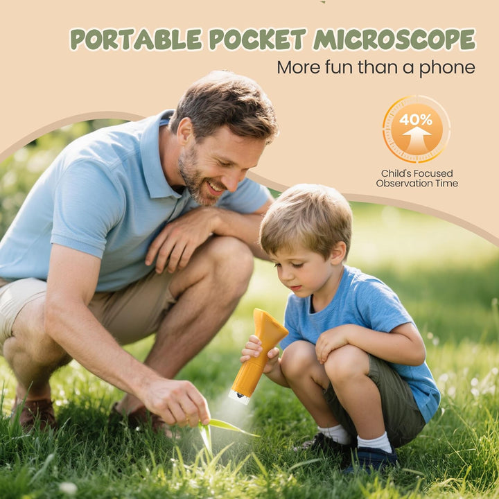 Handy Digitales Mikroskop für Kinder 1000X Tragbares Taschenmikroskop: 2,0" IPS-Bildschirm USB Micro