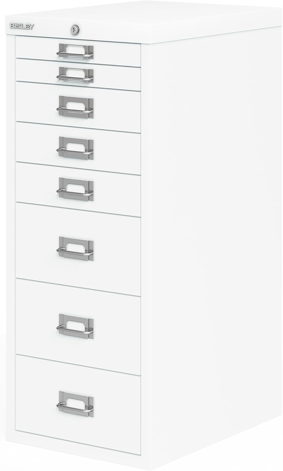 BISLEY MultiDrawer, LA298, DIN A4, 8 Schubladen (2 + 3 + 3 Schubladen), 696 verkehrsweiss, Metall, V
