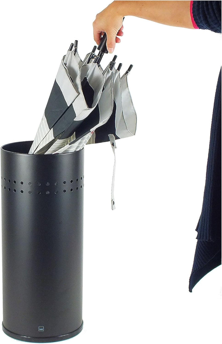 kela 421364 Schirmständer, Höhe: 50 cm, Edelstahl matt, Graphito, Schwarz, Schwarz