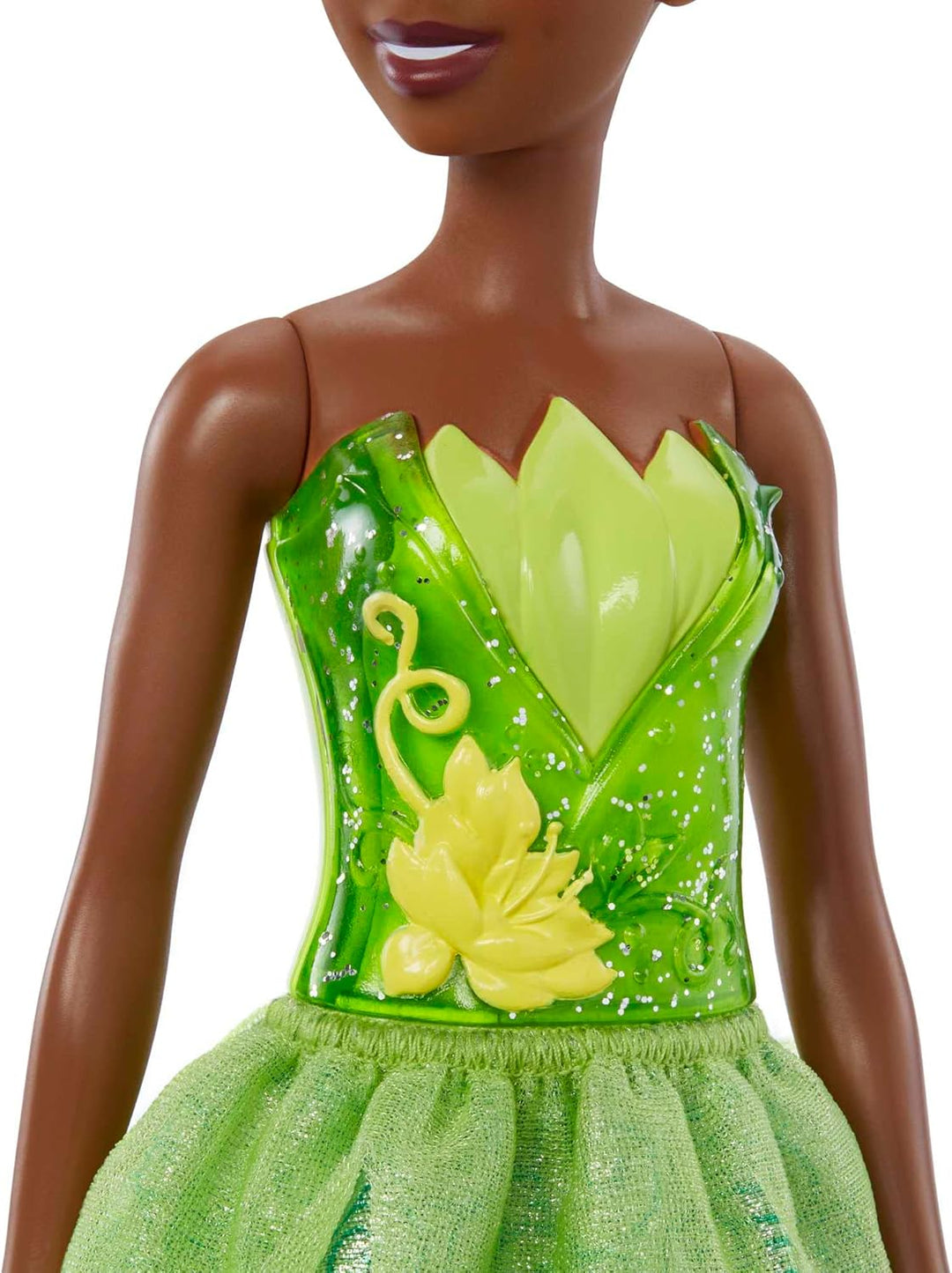 Mattel DISNEY Prinzessin Tiana - Bewegliche Puppe mit glitzerndem Outfit und Accessoires, inspiriert