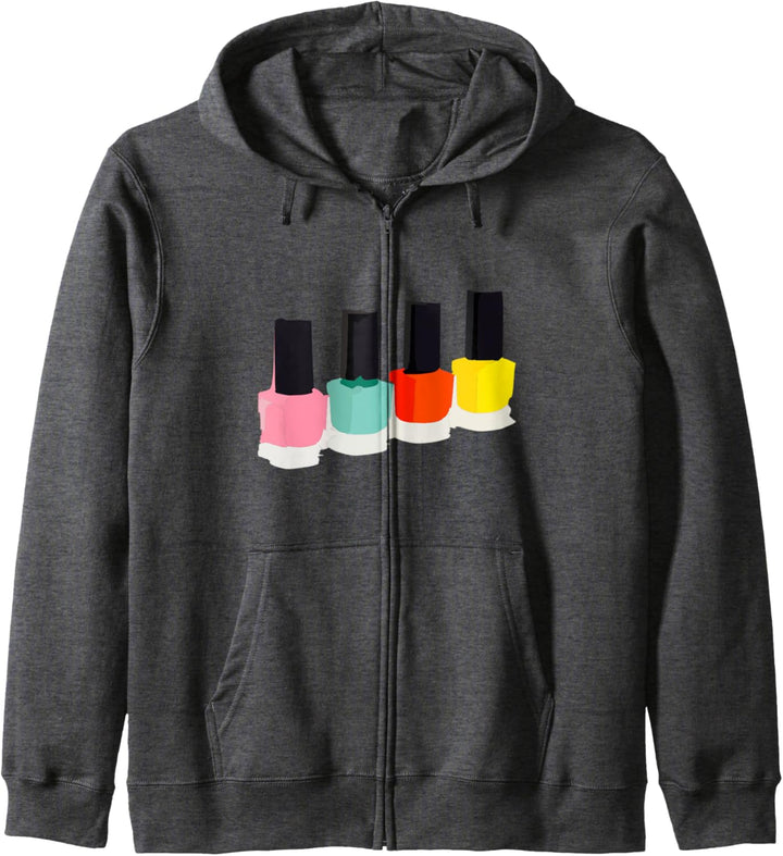 Farbenfroher Nagellack für Maniküre, abstraktes Design. Kapuzenjacke