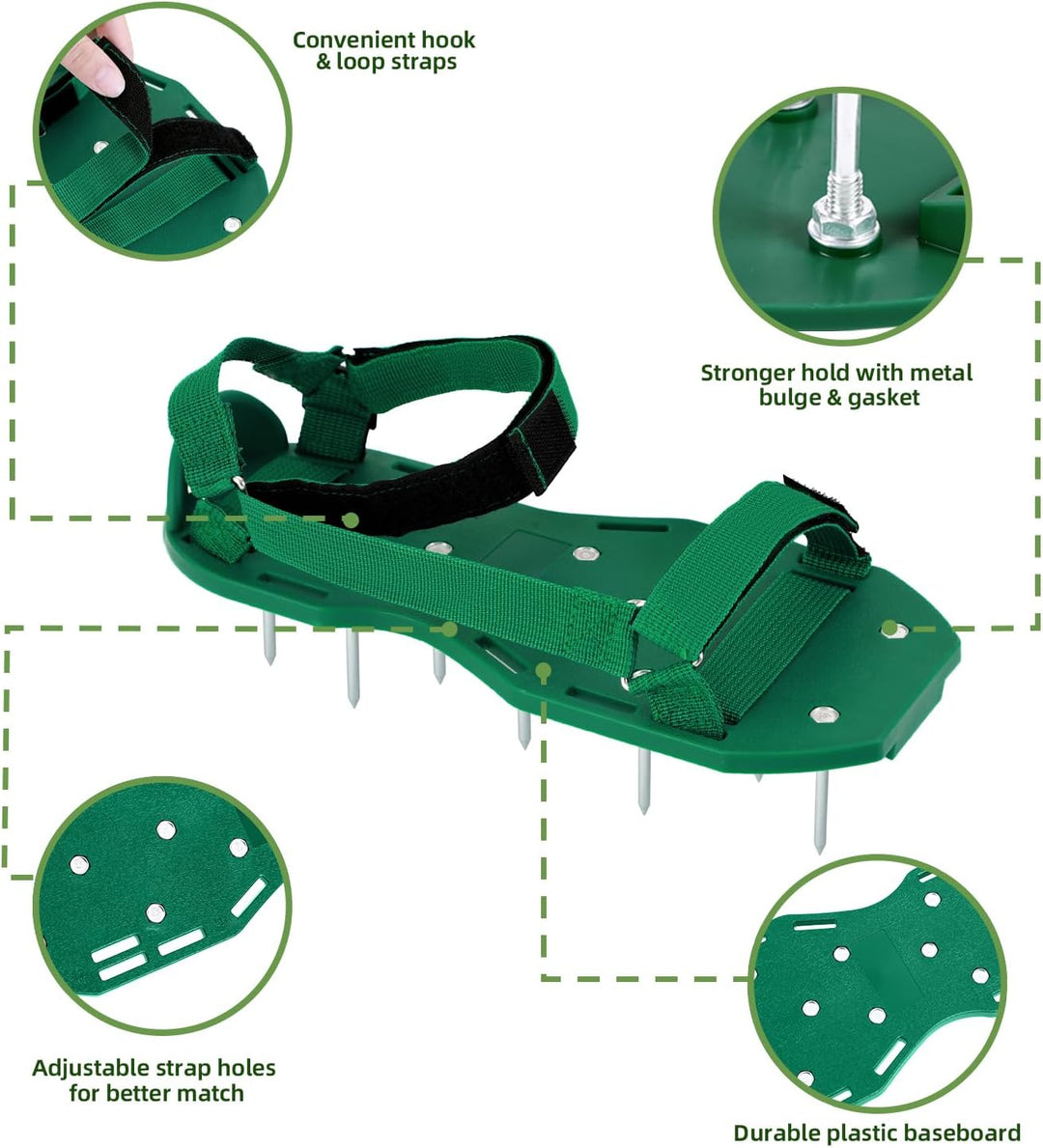 Ohuhu Rasenlüfter Schuhe Nagelschuhe mit Schaufel Kostenlose Installation, Rasenbelüfter Aerifiziere