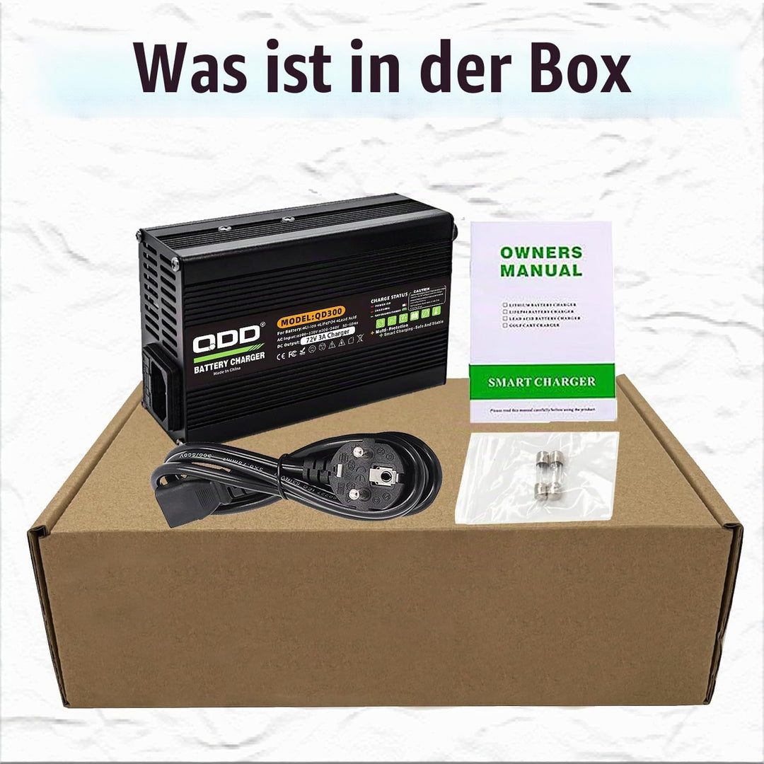 QDD 72 V 3 A Blei-Säure-Ladegerät, 72 Volt 3 Ampere, 15 Ah, 20 Ah, 25 Ah, 30 Ah, Batterieladegerät f
