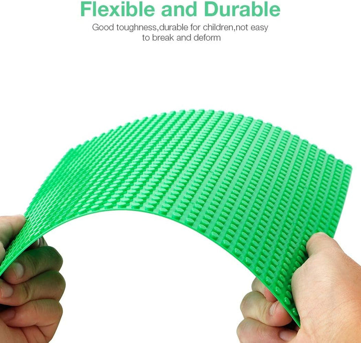 Lekebaby 6 Platten-Set Bauplatte Kompatibel mit Meisten Marken, 25 * 25cm, Grün Hellgrau Sande Grund