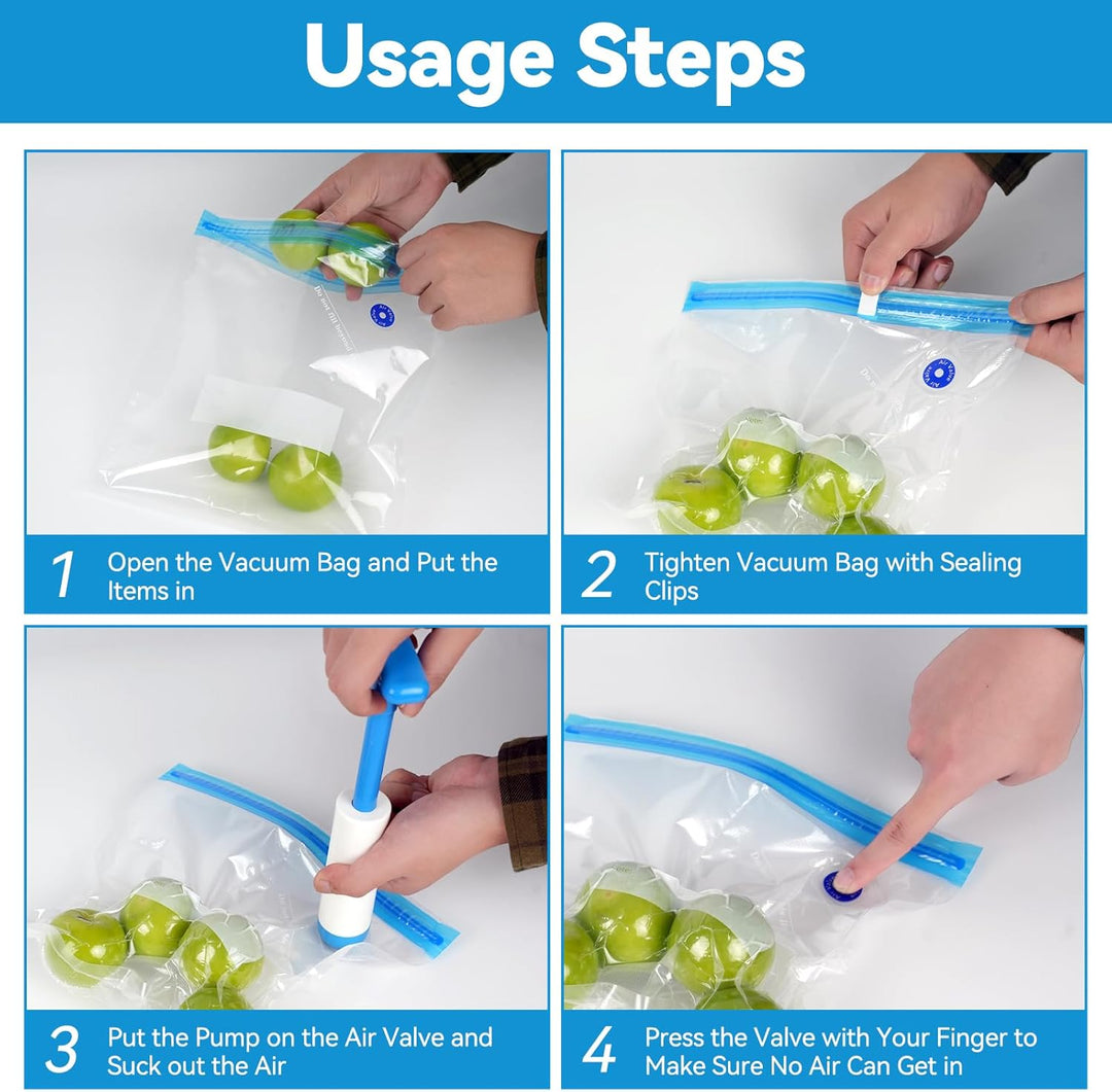 15 Wiederverwendbare BPA-freie Sous Vide Vakuumierbeutel in verschiedenen Grössen, passend für Jede