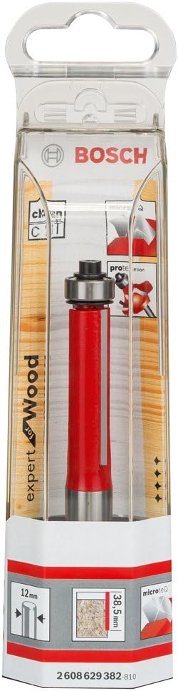 Bosch Professional Bündigfräser Expert for Wood (Holz und Laminat, Ø 12,7 mm, Arbeitslänge 38,5 mm,