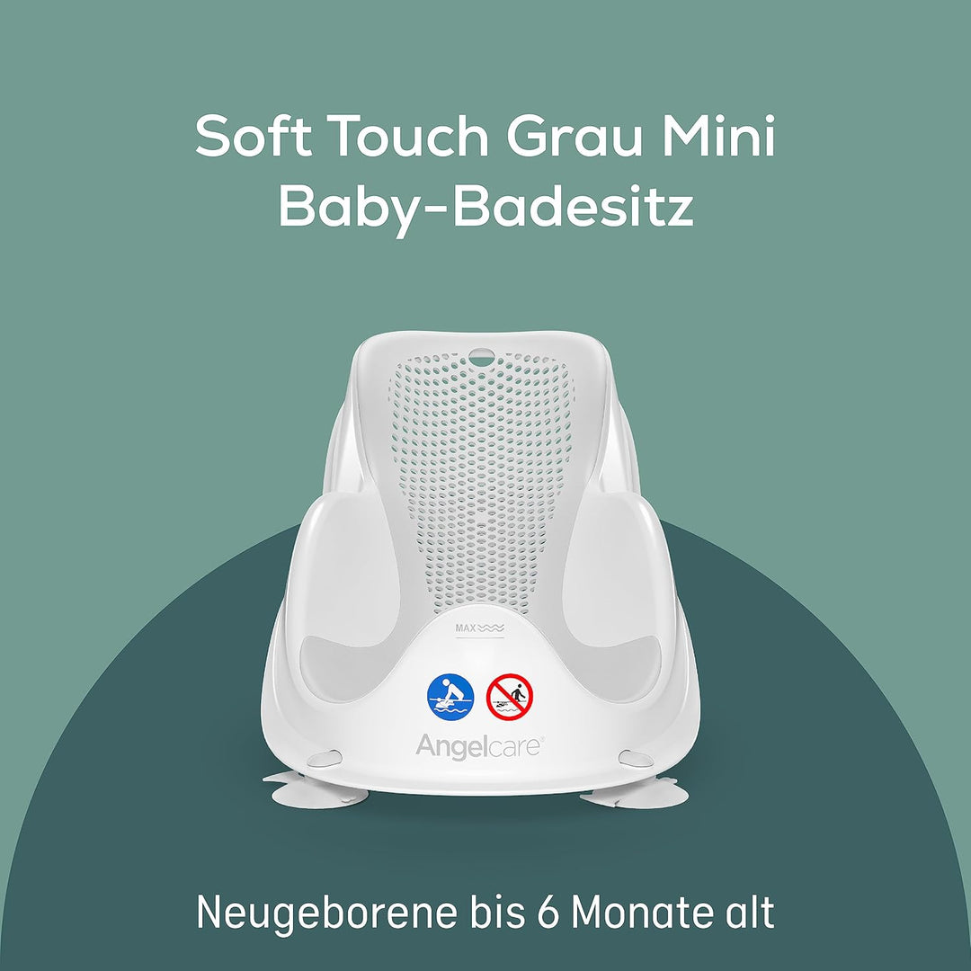 Angelcare ergonomischer Badesitz für die Baby-Badewanne Light Grey, angenehm weiche Liegefläche, auf