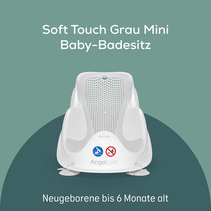 Angelcare ergonomischer Badesitz für die Baby-Badewanne Light Grey, angenehm weiche Liegefläche, auf