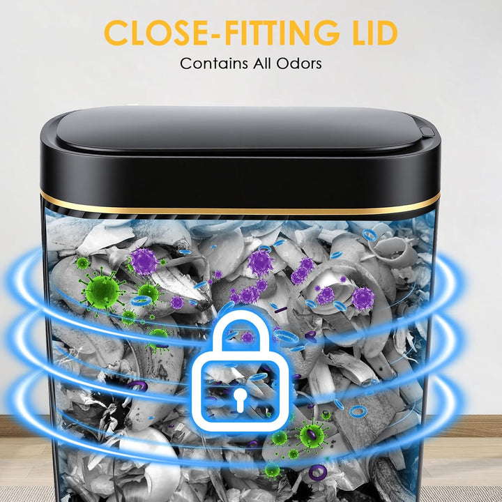 Badezimmer Mülleimer mit Deckel 8L Sensor Mülleimer, Wasserdichter Mülleimer Smart Mülleimer mit Sof