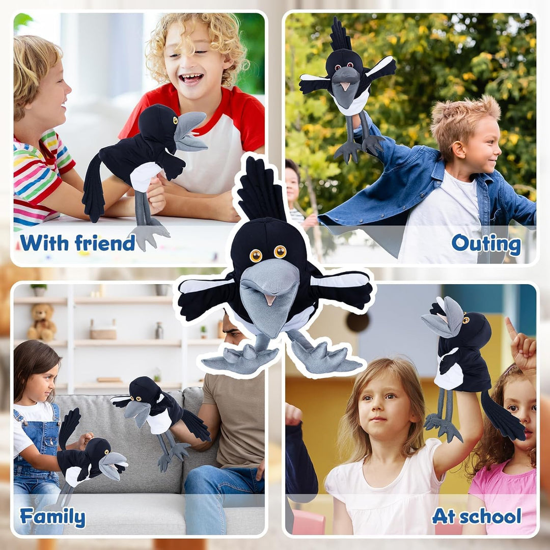 Steve und Maggie handpuppe – Maggie Magpie Hand Puppet for Kids 1+, Soft Bird Puppet for Pretend Pla