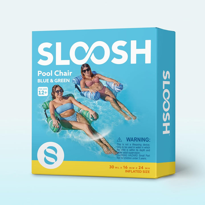 SLOOSH Aufblasbare Luftmatratze Pool für Erwachsene, 2er schwimmende Pool-Flösse, aufblasbare Pool-N