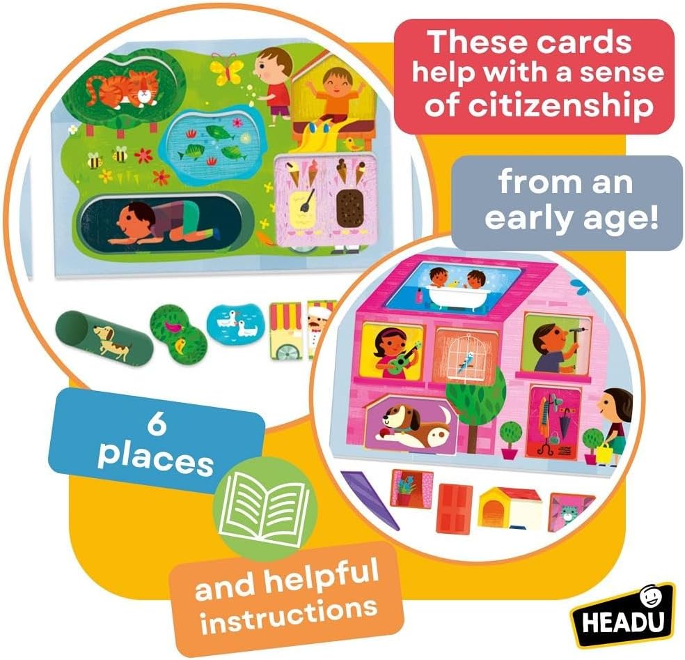 Headu MU23615 Baby Play Town Montessori Pädagogische Spiele, Mehrfarbig, S