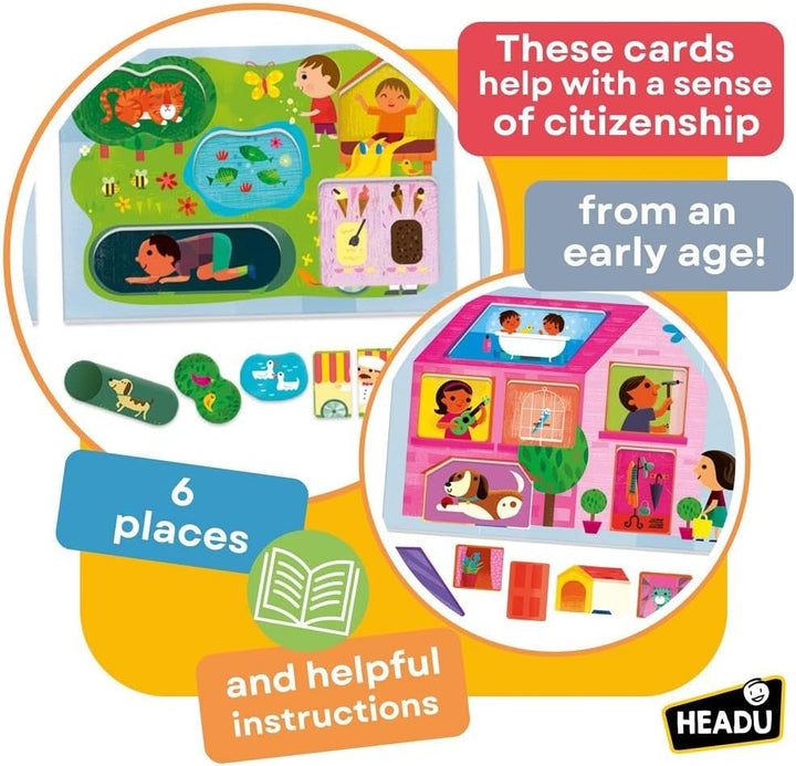 Headu MU23615 Baby Play Town Montessori Pädagogische Spiele, Mehrfarbig, S
