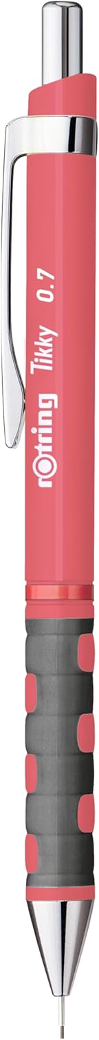 rOtring Tikky-Druckbleistifte in Pastellfarben | HB 0,7 mm | Tea Rose | mit angenehmem gummiertem So