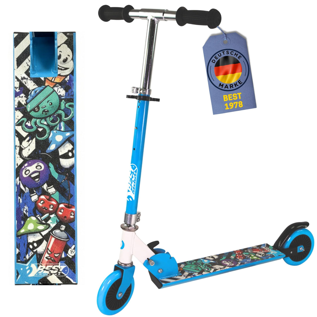 Best Sporting Scooter Kinder I klappbarer Tretroller I pink-weiss oder blau/schwarz I hochwertiger C