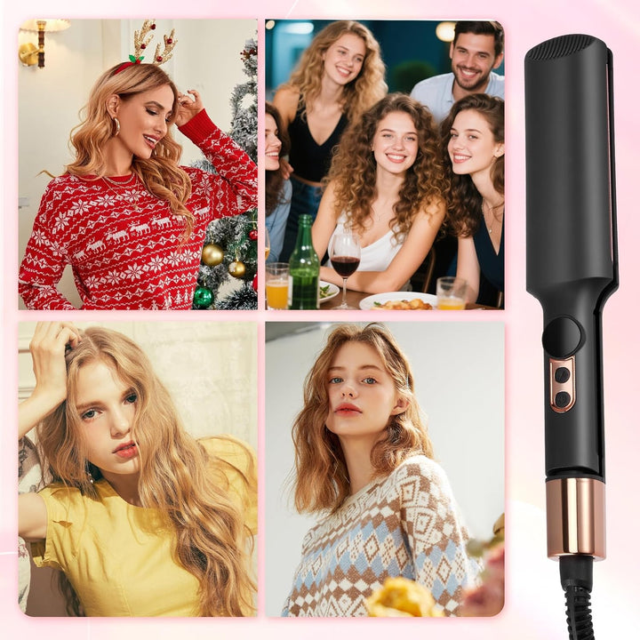 Welleneisen für Haare, Mini Welleneisen für Beach Waves mit 5 Temps 140-220℃, Keramik Glätteisen, 2