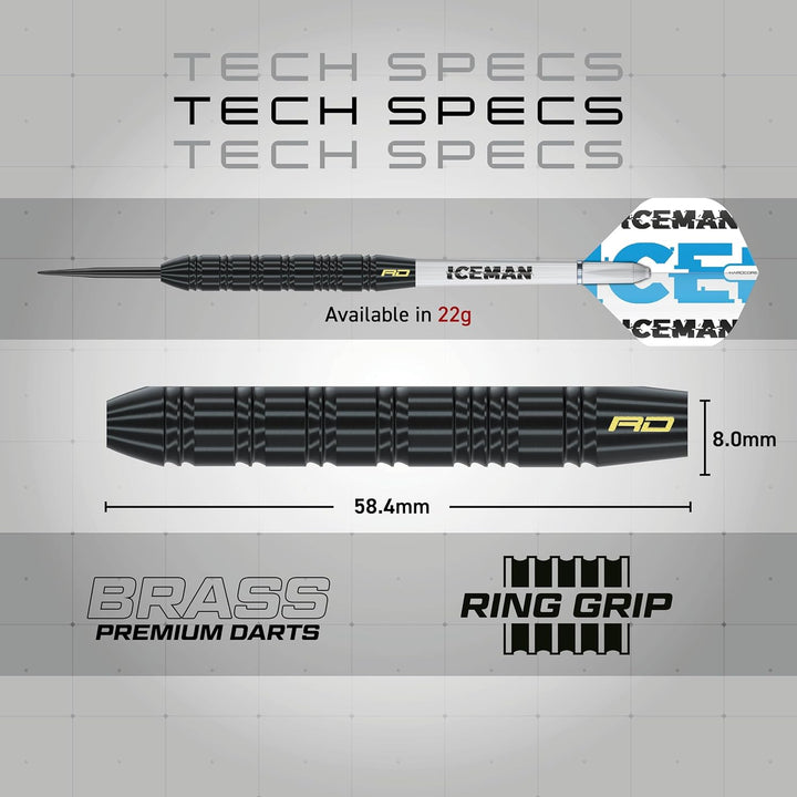 RED DRAGON Gerwyn Price Iceman Brass Steel Tip Darts Sets (Dartpfeile) Ultimate Darts Set, Ultimate