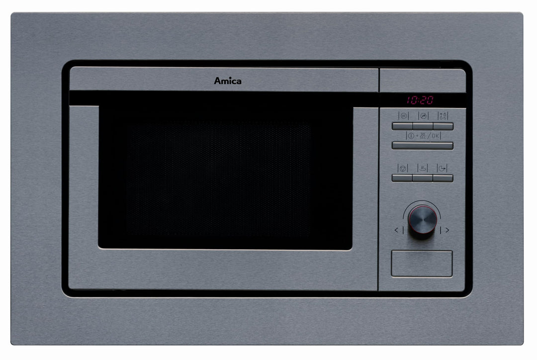 Amica EMW13180E Mikrowelle (Einbau) / 59,5 cm/schwarzes Glas, Edelstahl, TouchFree - digitaler Timer