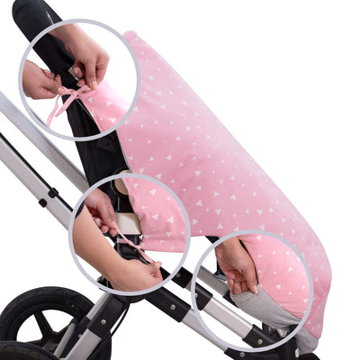 JYOKO KIDS Universal Baby Fusssack für Kinderwagen (PINK SPARKLES, BAUMWOLLE)