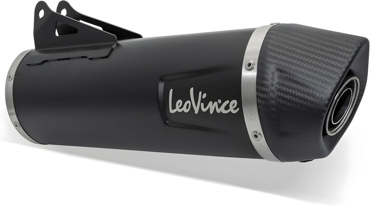 Endschalldämpfer/Auspuffanlage LeoVince SLIP-ON SBK EVO, Edelstahl schwarz, Carbon Kappe, mit Zulass