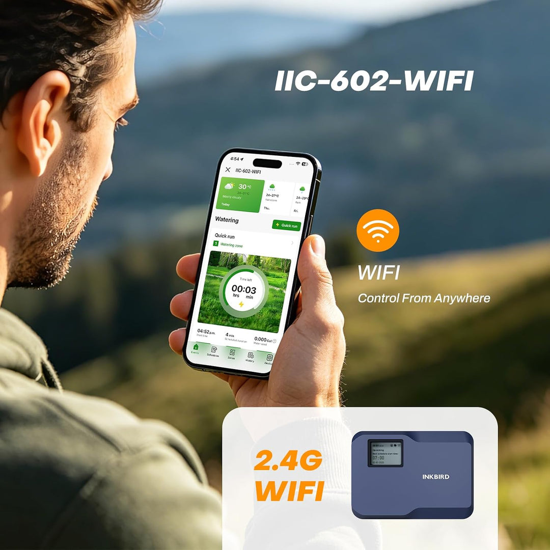 Inkbird IIC-602-WIFI 6-Zonen-Programmierbarer Controller für den Innenbereich, WLAN Sprinkler/Bewäss