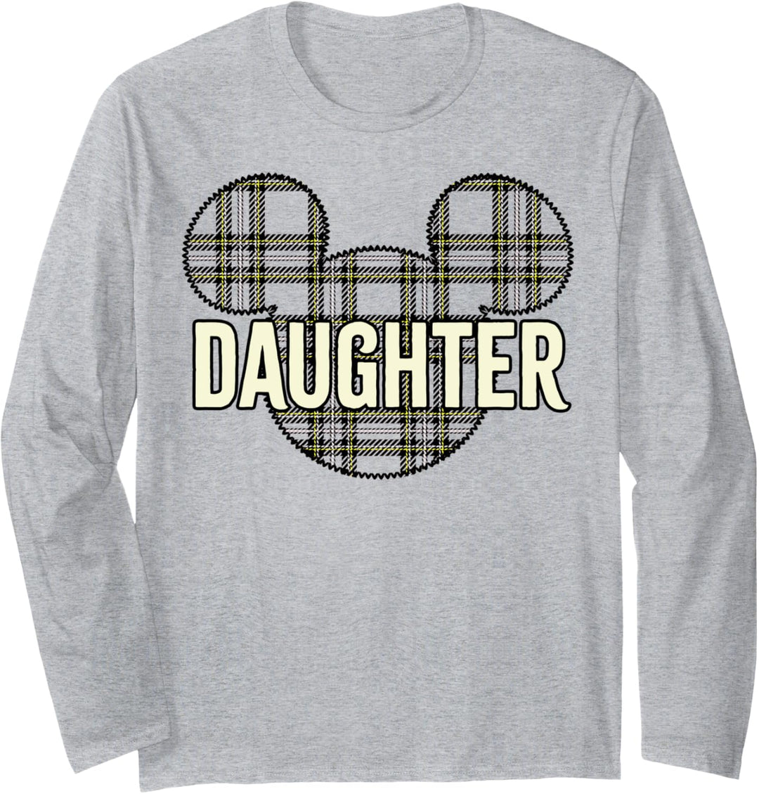Disney Mickey And Friends Christmas Plaid Mickey Daughter Langarmshirt