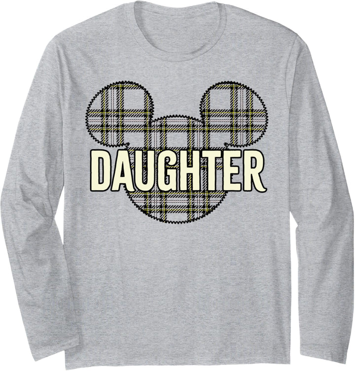 Disney Mickey And Friends Christmas Plaid Mickey Daughter Langarmshirt