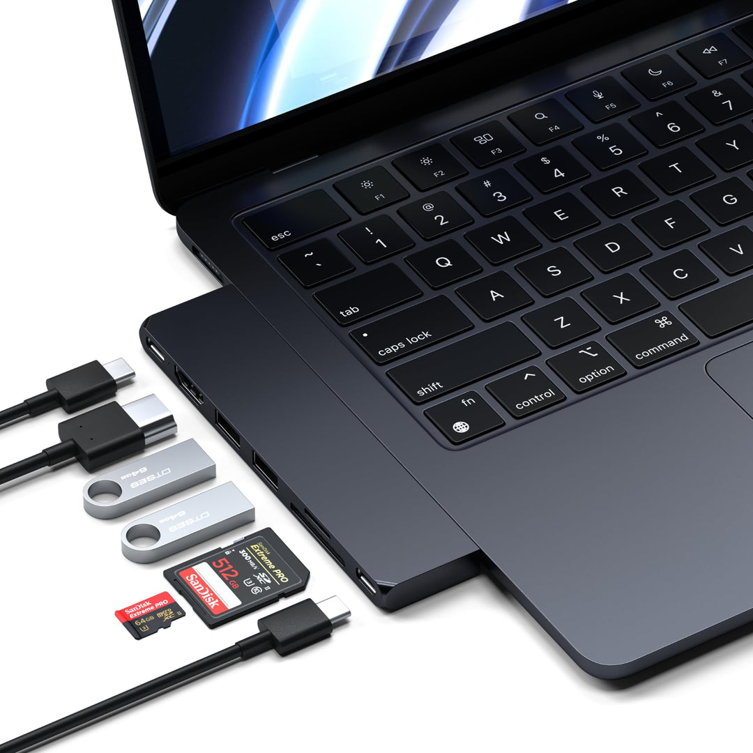 SATECHI 7-in-1 USB4 Pro Slim USB-C Hub mit bis zu 6K@60Hz, 100W PD Ladefunktion, schneller Datenüber