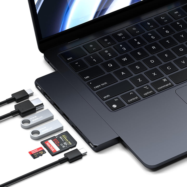 SATECHI 7-in-1 USB4 Pro Slim USB-C Hub mit bis zu 6K@60Hz, 100W PD Ladefunktion, schneller Datenüber
