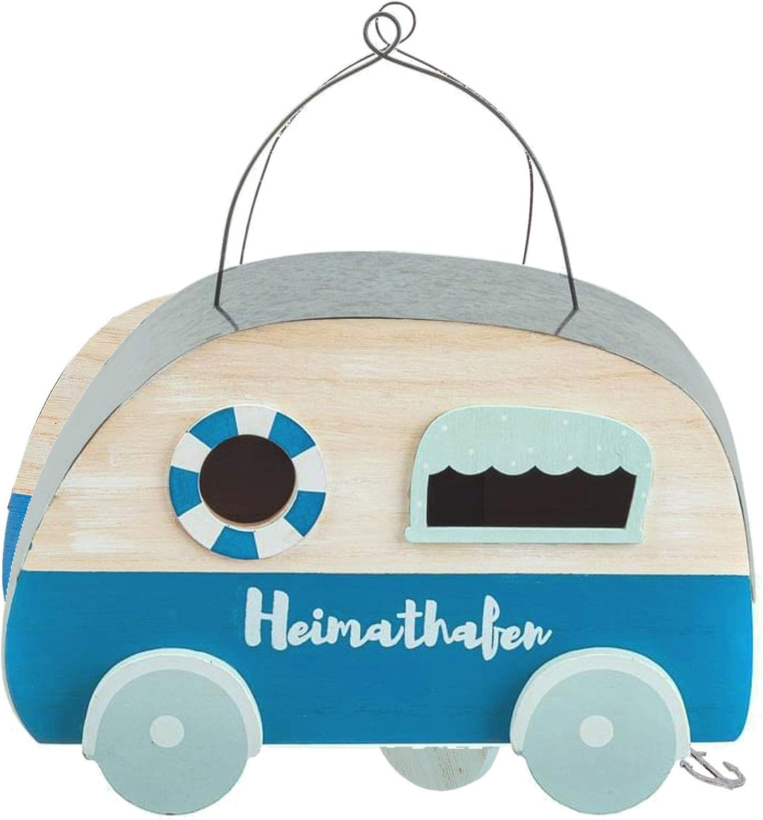 Cepewa Vogelhaus im Wohnwagen-Design Nistkasten Vogelkasten Futterstation