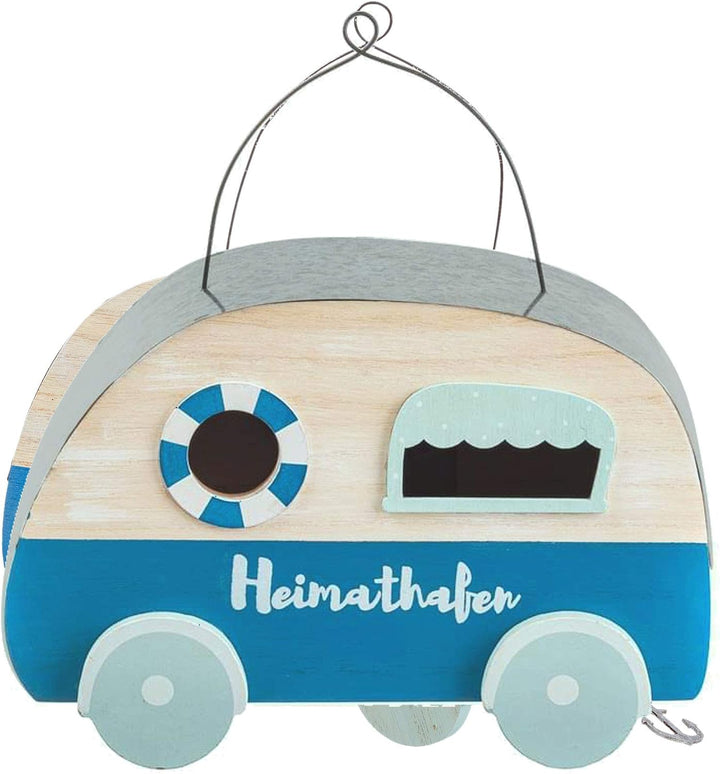 Cepewa Vogelhaus im Wohnwagen-Design Nistkasten Vogelkasten Futterstation