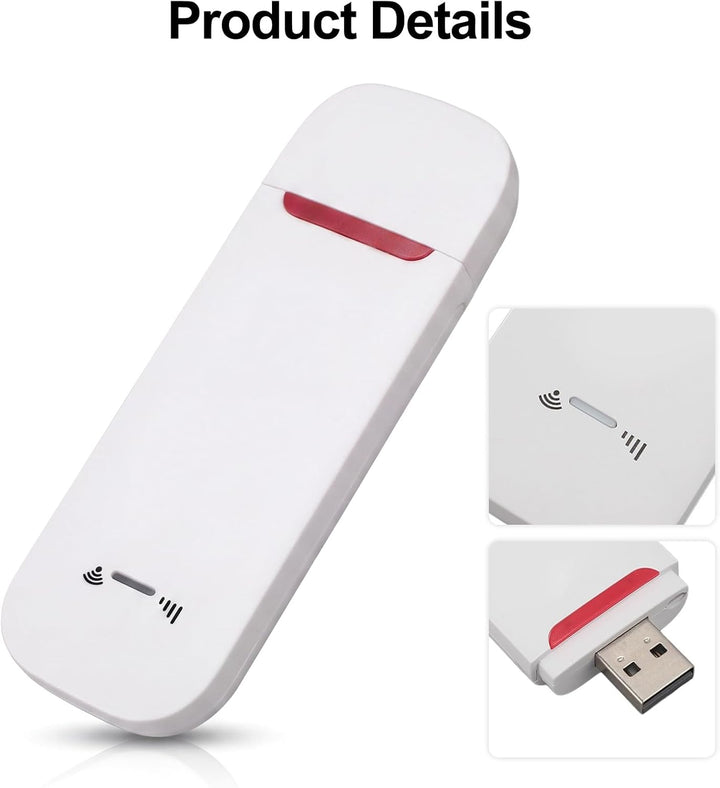 500 Mbit/s 4G LTE USB-Modem-Dongle, Router mit SIM-Kartensteckplatz, Tragbarer Reise-Hotspot, Unters